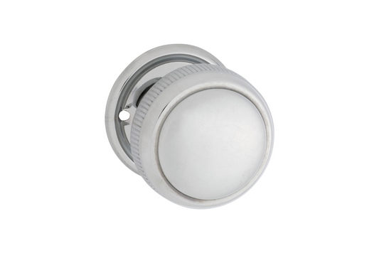 Mortice Knob Large Milled Edge Polished Chrome