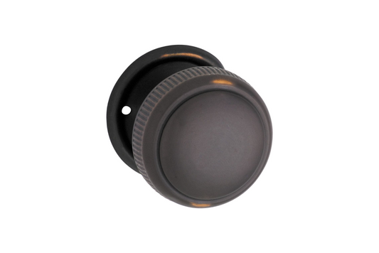 Mortice Knob Large Milled Edge Antique Copper