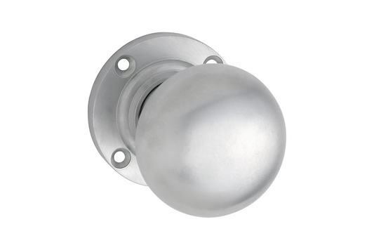 Victorian Knob on Rose Satin Chrome