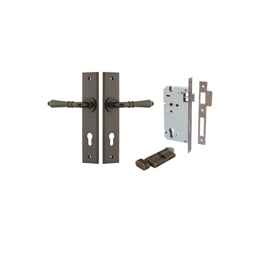 Sarlat Lever Chamfered Signature Brass Entrance Kit - Key/Thumb Turn