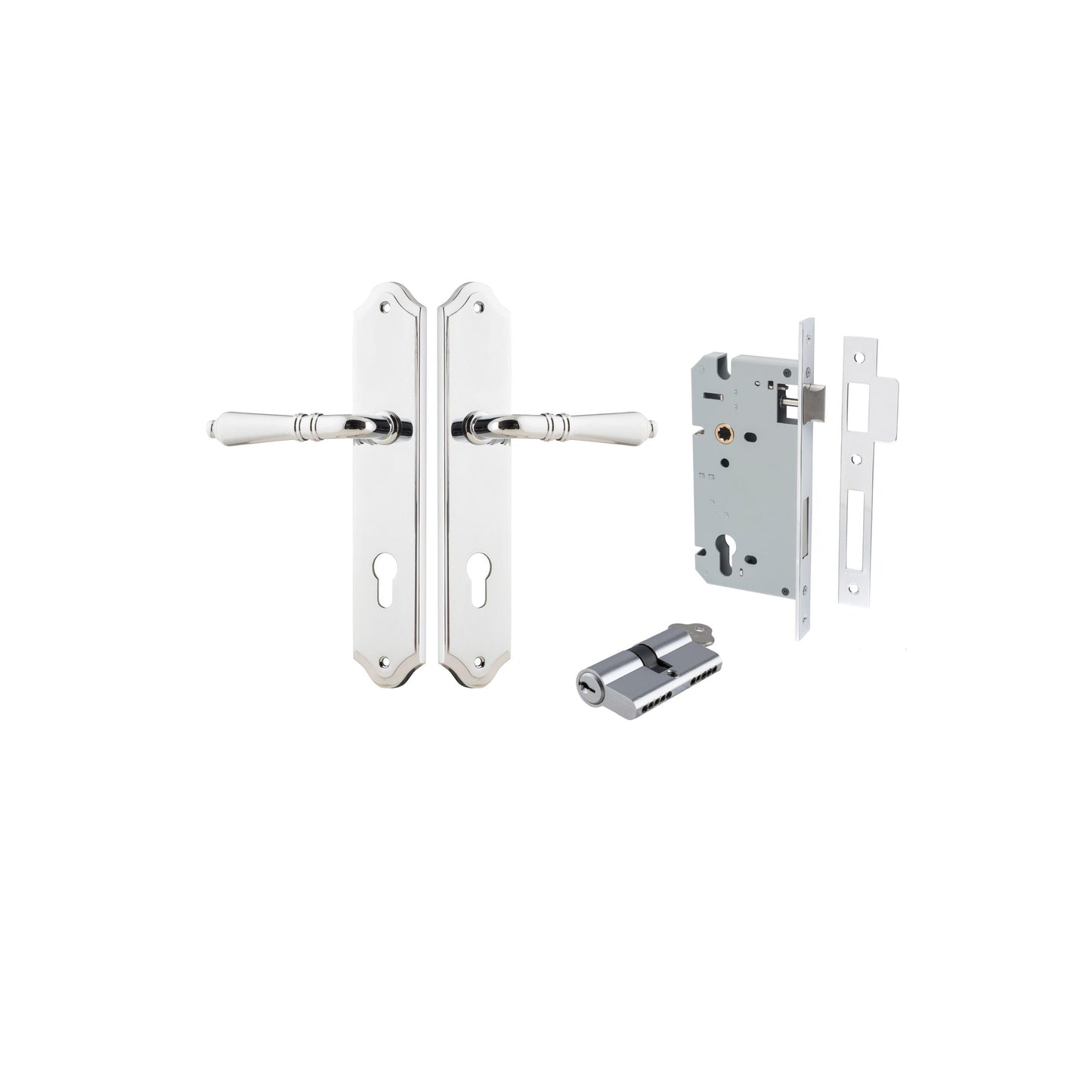 Sarlat Lever Shouldered Polished Chrome Entrance Kit - Key/Key