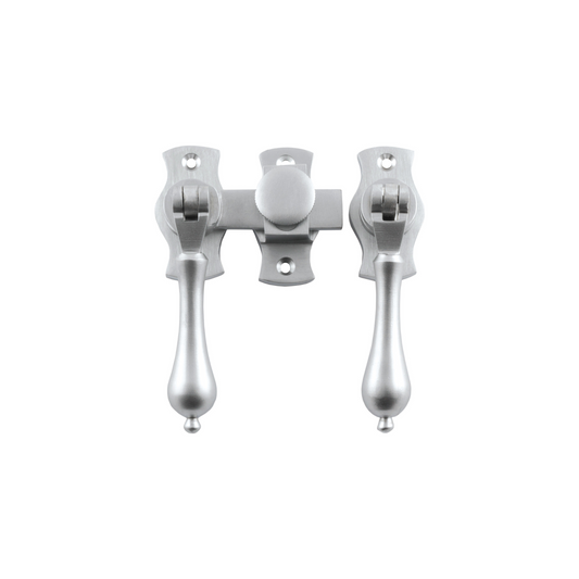 French Door Fastener - Teardrop Satin Chrome