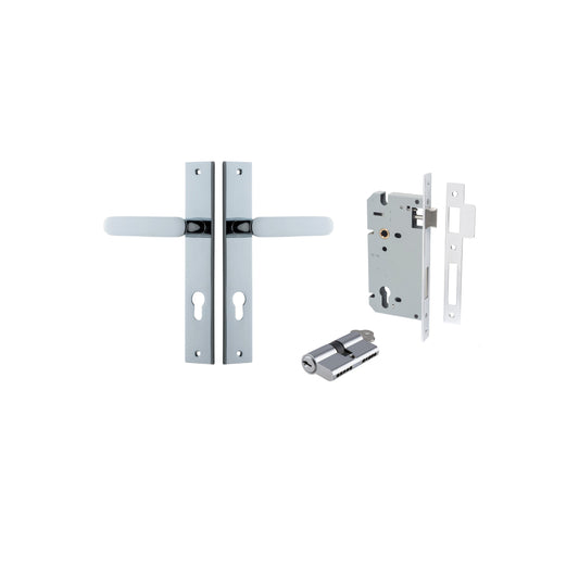 Bronte Lever Rectangular Polished Chrome Entrance Kit - Key/Key
