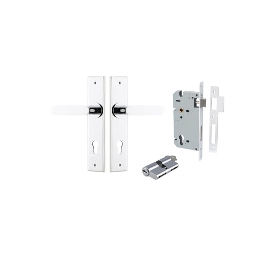 Bronte Lever Chamfered Polished Chrome Entrance Kit - Key/Key