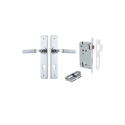 Brunswick Lever Chamfered Polished Chrome Entrance Kit - Key/Key