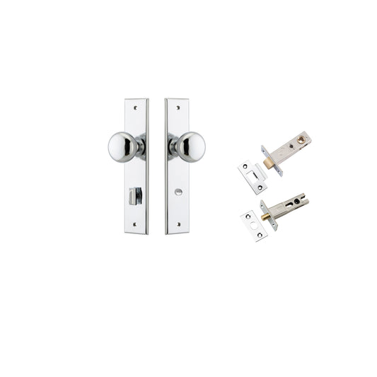 Cambridge Knob Chamfered Polished Chrome Privacy Kit