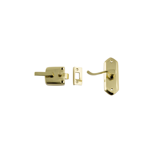 Screen Door Latch - Left Hand External Polished Brass