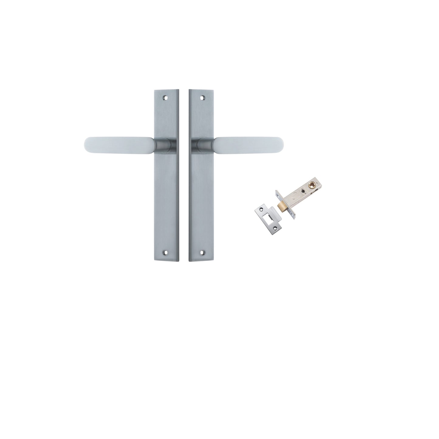 Bronte Lever Rectangular Brushed Chrome Passage Kit