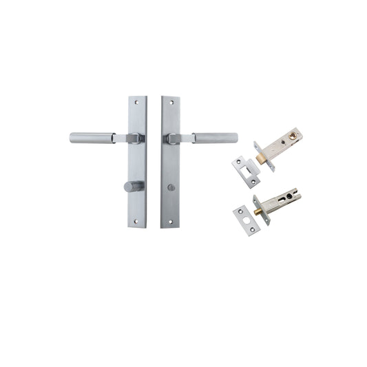 Berlin Lever Rectangular Brushed Chrome Privacy Kit