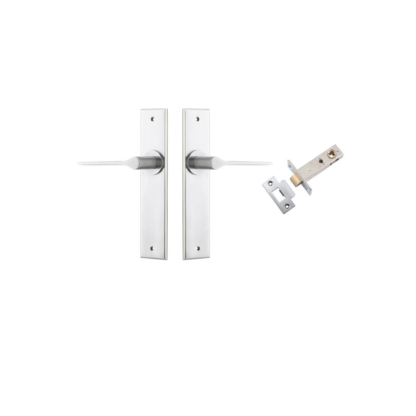 Como Lever Chamfered Brushed Chrome Passage Kit