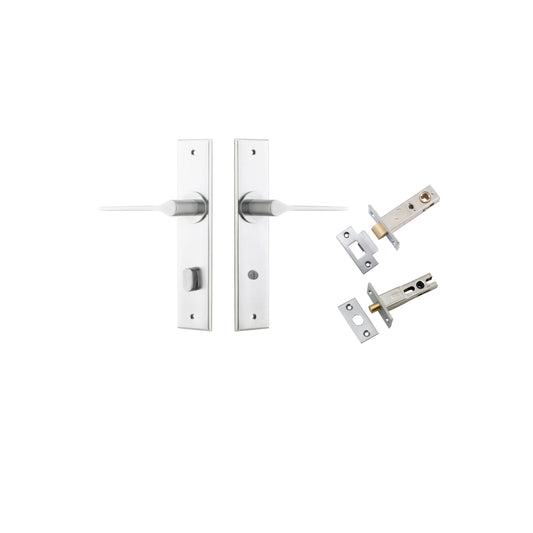 Como Lever Chamfered Brushed Chrome Privacy Kit