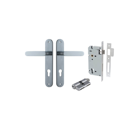 Bronte Lever Oval Brushed Chrome Entrance Kit - Key/Key