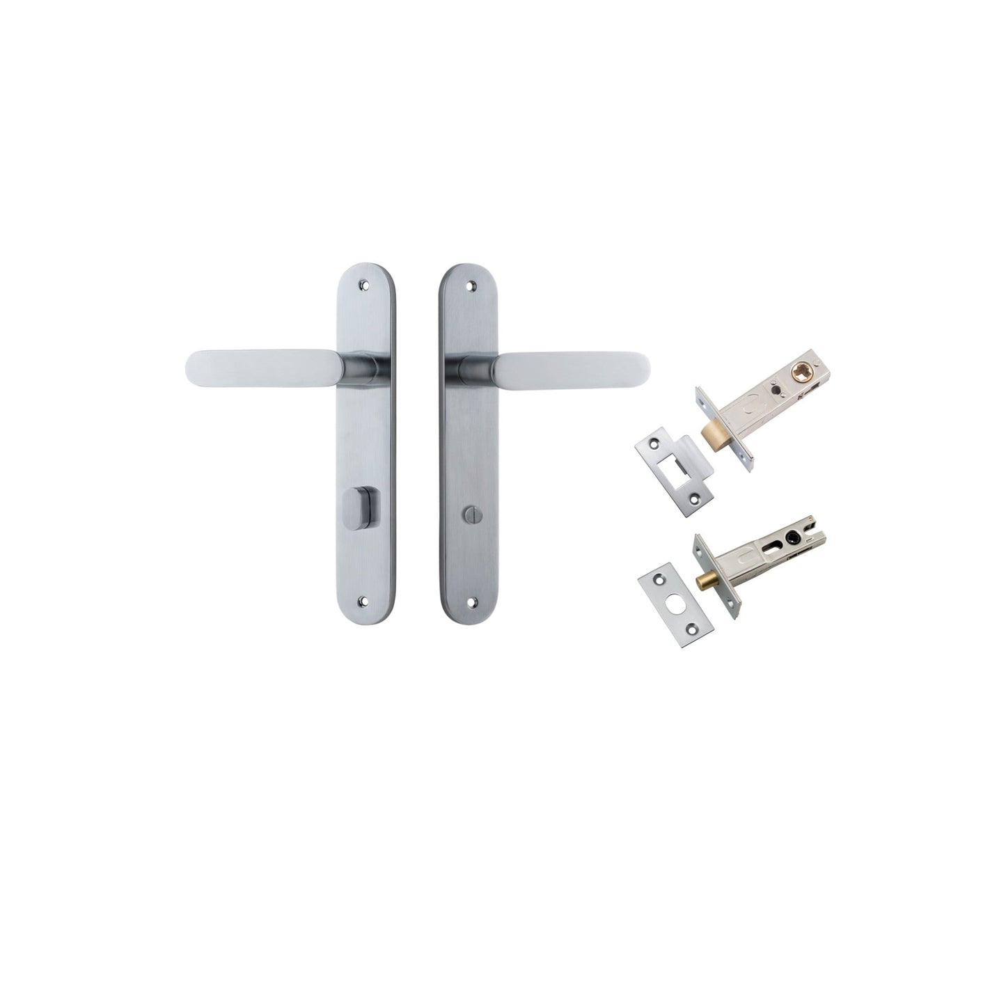 Bronte Lever Oval Brushed Chrome Privacy Kit