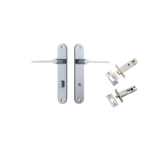 Como Lever Oval Brushed Chrome Privacy Kit