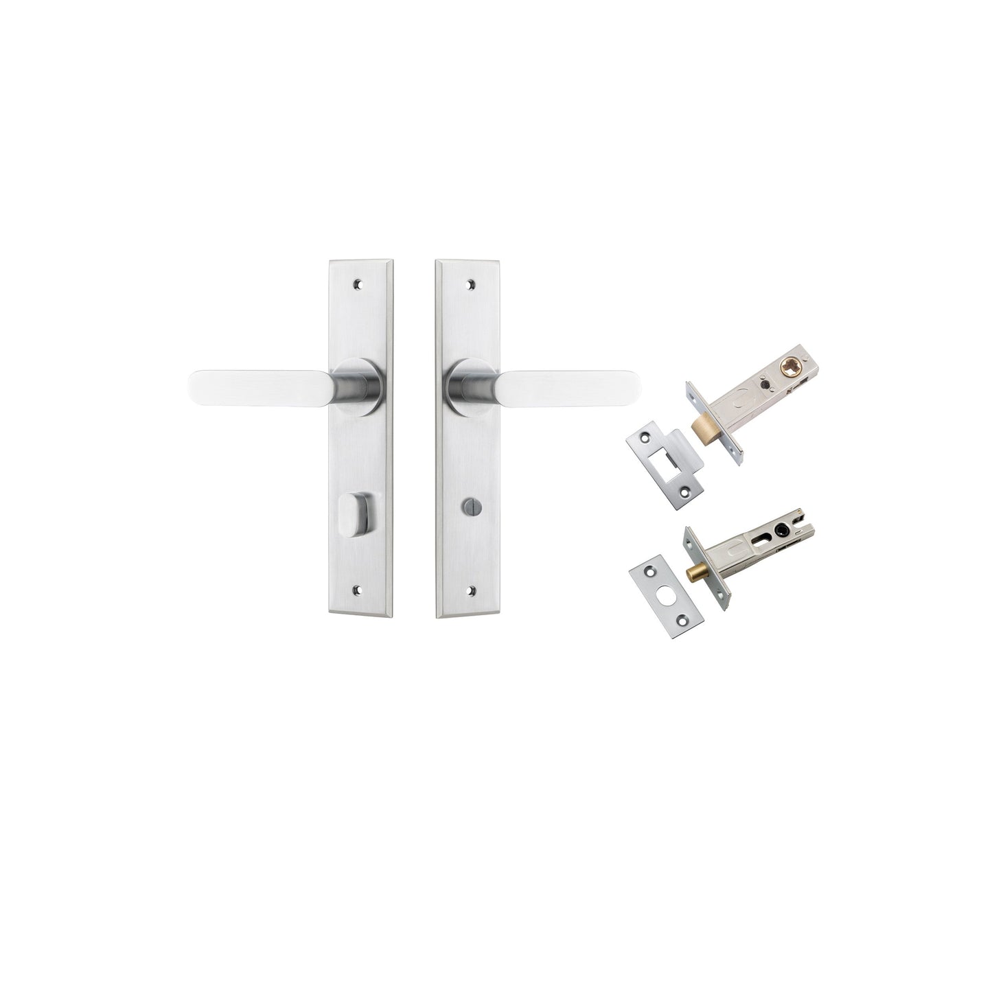 Bronte Lever Chamfered Brushed Chrome Privacy Kit