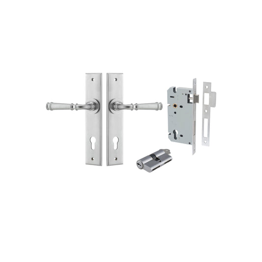Verona Lever Chamfered Brushed Chrome Entrance Kit - Key/Key