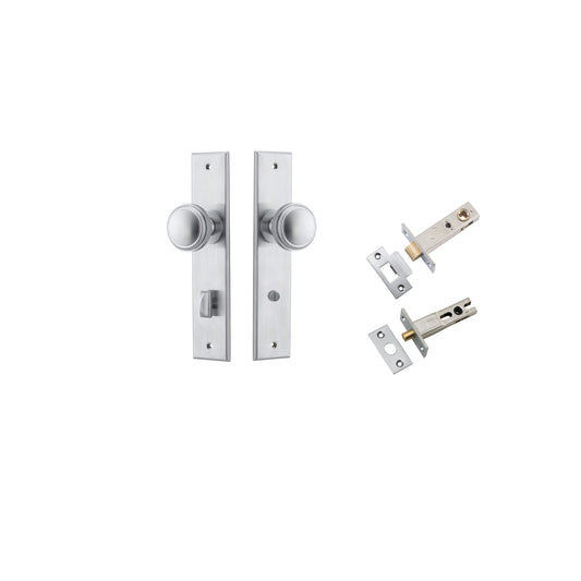 Paddington Knob Chamfered Brushed Chrome Privacy Kit