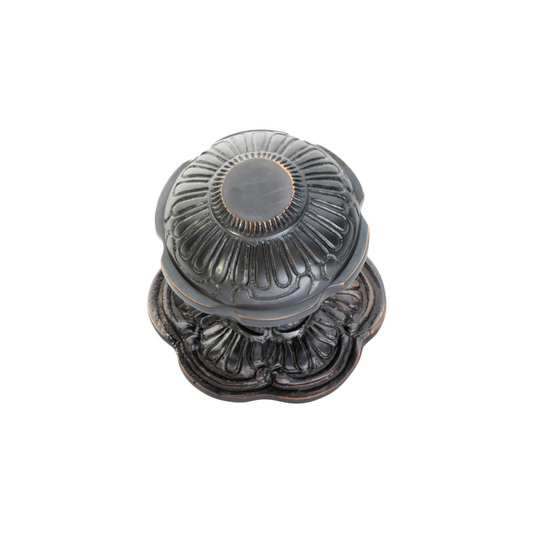 Ornate Centre Door Knob Antique Copper