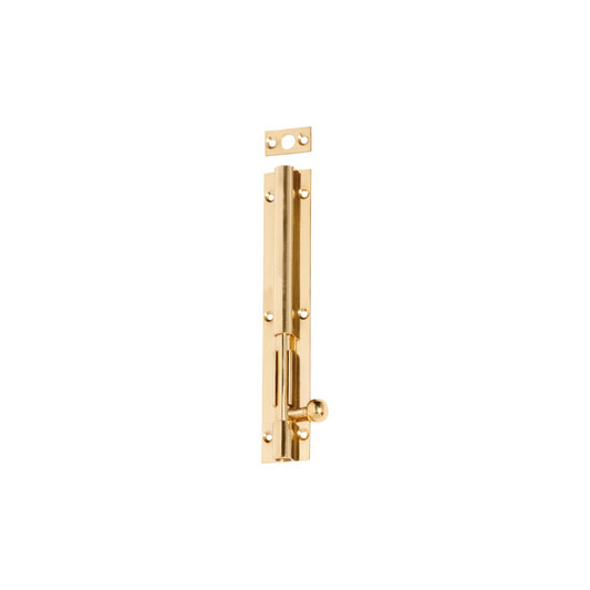 Barrel Bolt - Long Throw Polished Brass