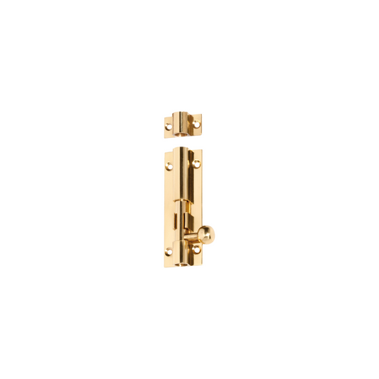 Barrel Bolt Polished Brass 75mm