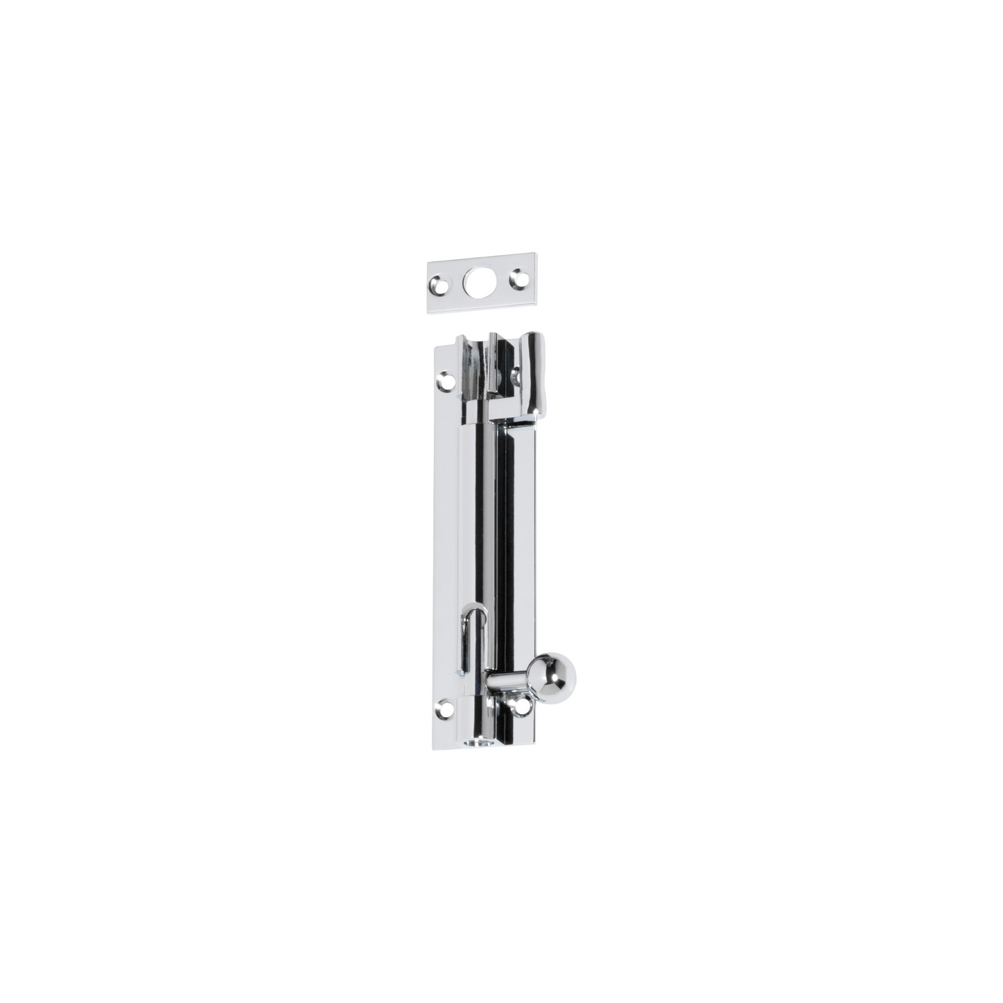 Barrel Bolt - Offset Polished Chrome 100mm