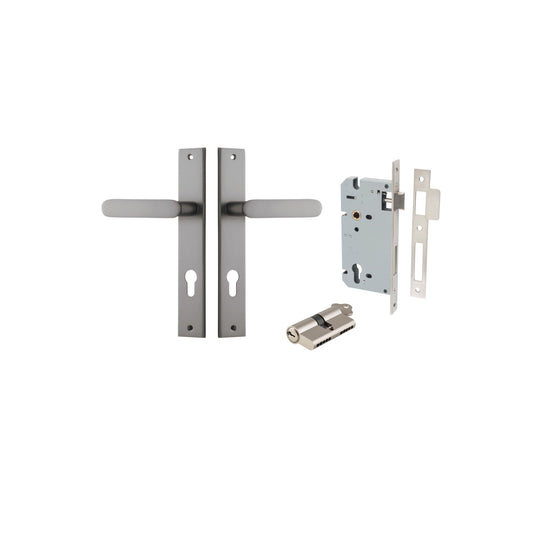 Bronte Lever Rectangular Satin Nickel Entrance Kit - Key/Key