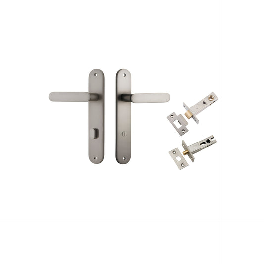 Bronte Lever Oval Satin Nickel Privacy Kit