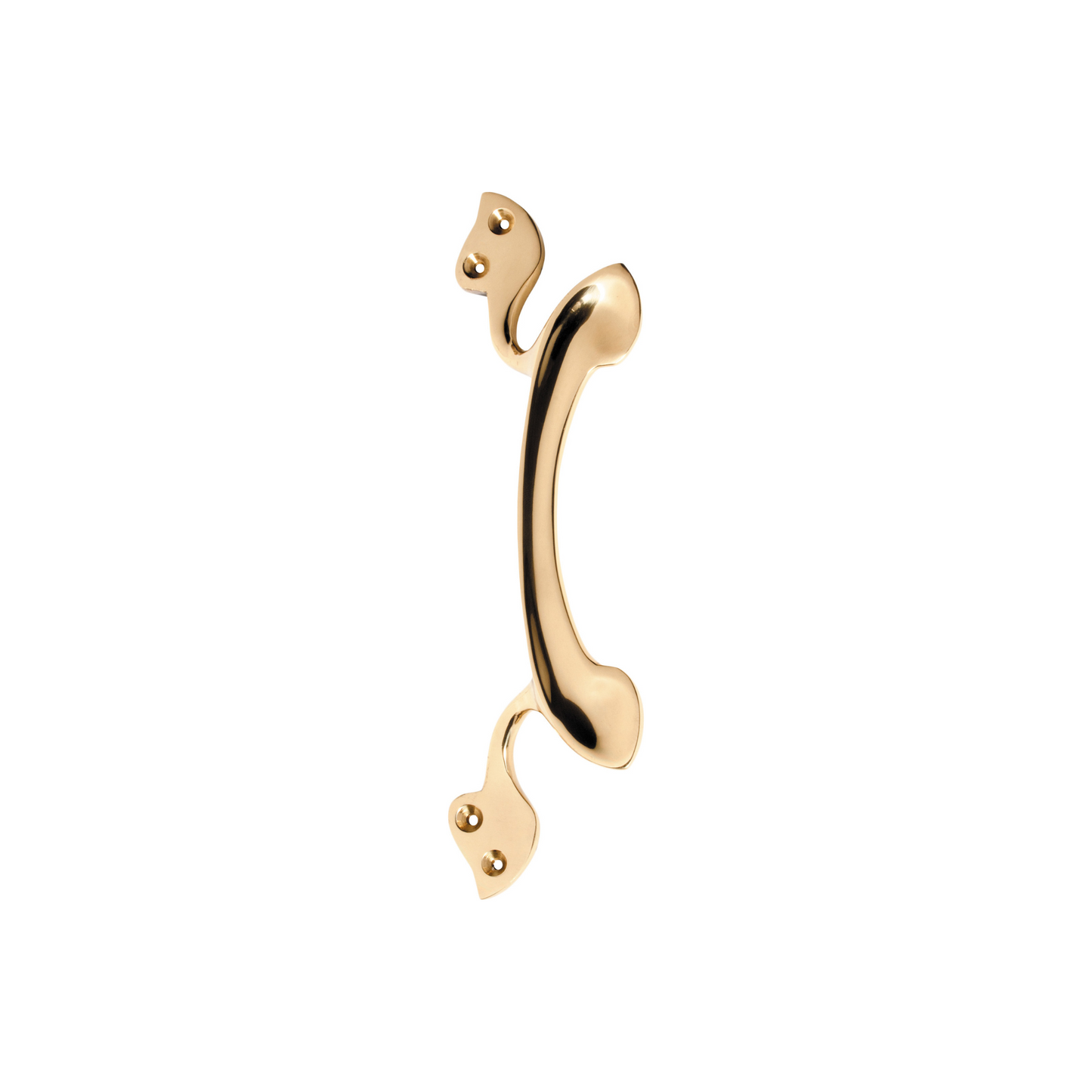 Nouveau Offset Pull Handle Polished Brass