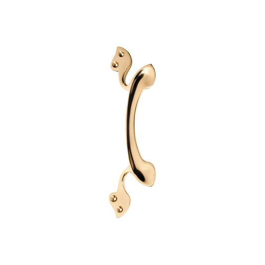Nouveau Offset Pull Handle Polished Brass