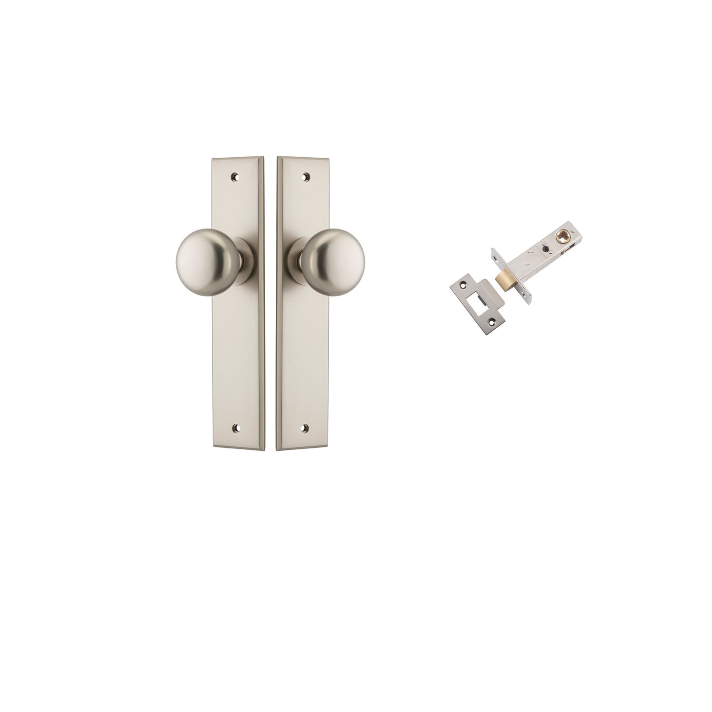 Cambridge Knob Chamfered Satin Nickel Passage Kit