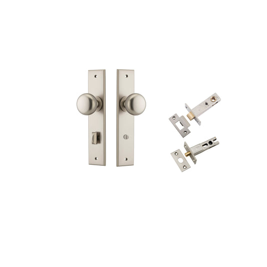 Cambridge Knob Chamfered Satin Nickel Privacy Kit