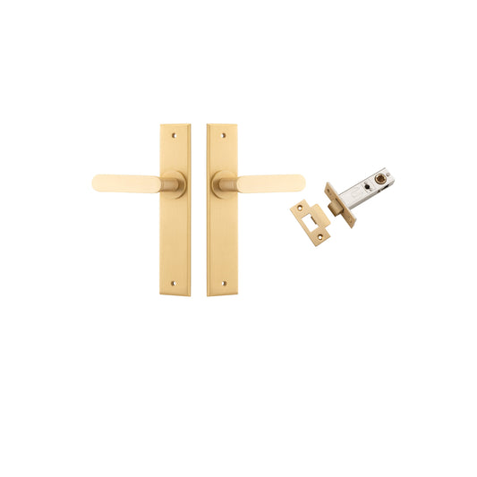 Bronte Lever Chamfered Brushed Brass Passage Kit