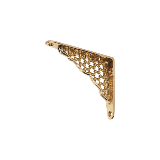 Shelf Bracket Ornate Polished Brass