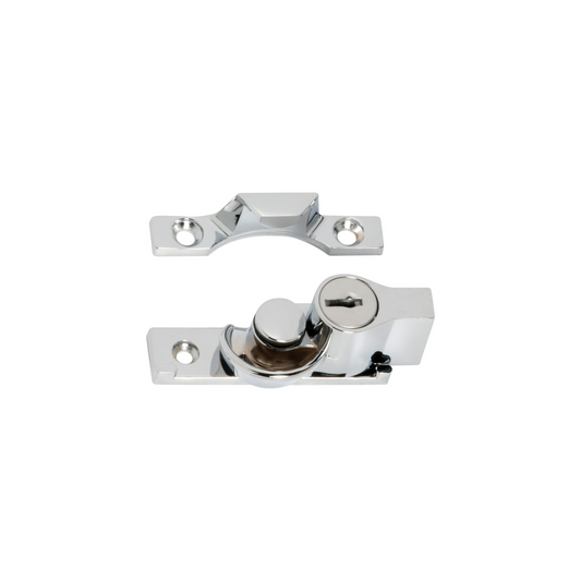 Sash Fastener - Locking Narrow Polished Chrome