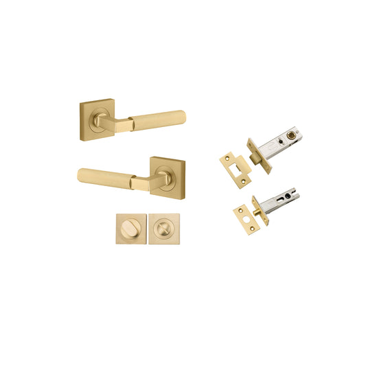 Brunswick Lever on Square Rose Brushed Gold PVD Privacy Kit