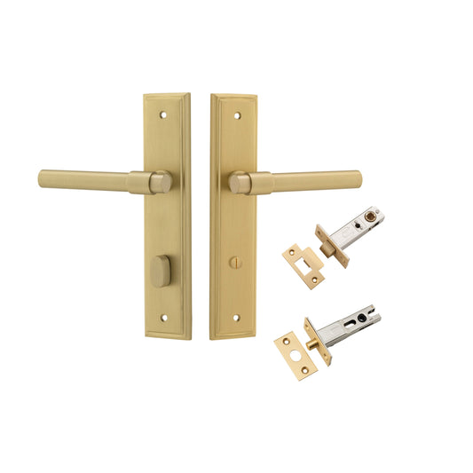 Helsinki Lever Stepped Brushed Gold PVD Privacy Kit