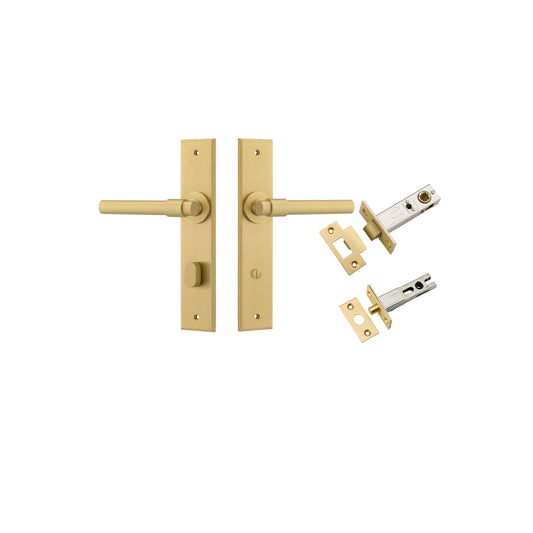 Helsinki Lever Chamfered Brushed Gold PVD Privacy Kit