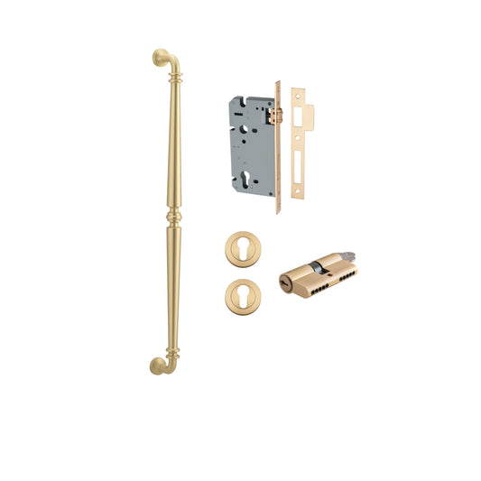 Sarlat Pull Handle Brushed Gold PVD 600mm Entrance Kit - Key/Key