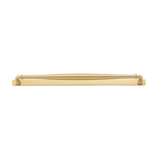 Sarlat Cabinet Pull with Backplate Brushed Gold PVD CTC 450mm