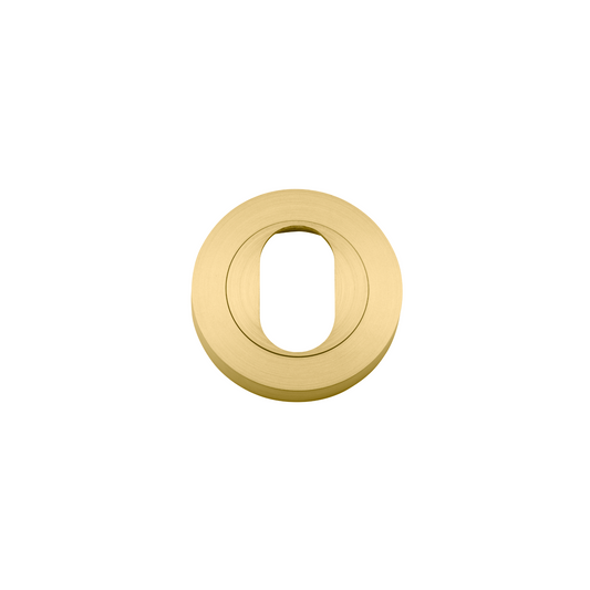 Escutcheon Pair Oval Round Brushed Gold PVD