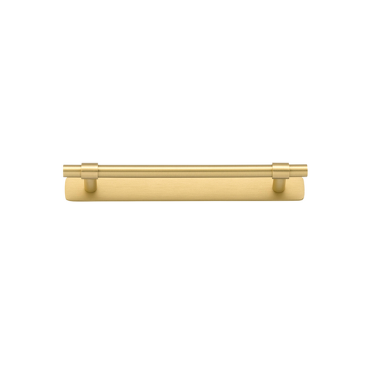 Helsinki Cabinet Pull with Backplate Brushed Gold PVD CTC 160mm