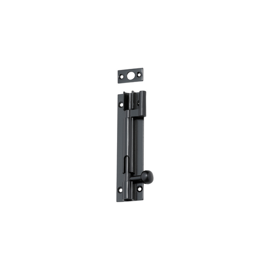 Barrel Bolt - Offset Matt Black 100mm