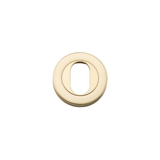 Escutcheon Pair Oval Round Polished Brass