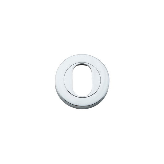 Escutcheon Pair Oval Round Polished Chrome