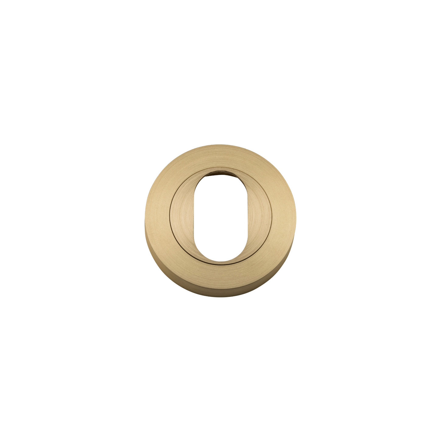 Escutcheon Pair Oval Round Brushed Brass