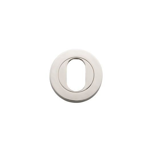 Escutcheon Pair Oval Round Polished Nickel