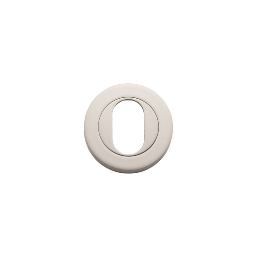 Escutcheon Pair Oval Round Satin Nickel