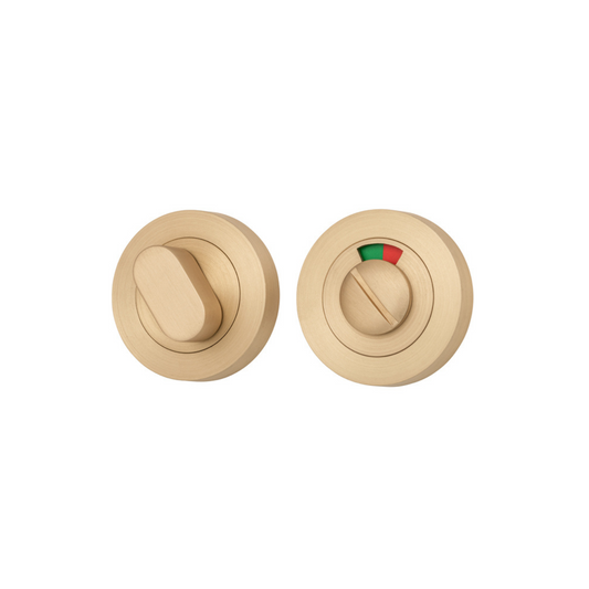Privacy Turn with Indicator Round Brushed Brass