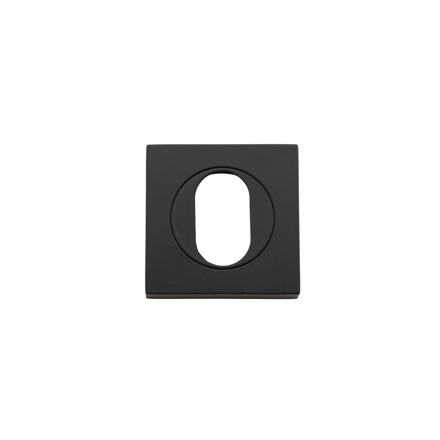 Escutcheon Pair Oval Square Matt Black