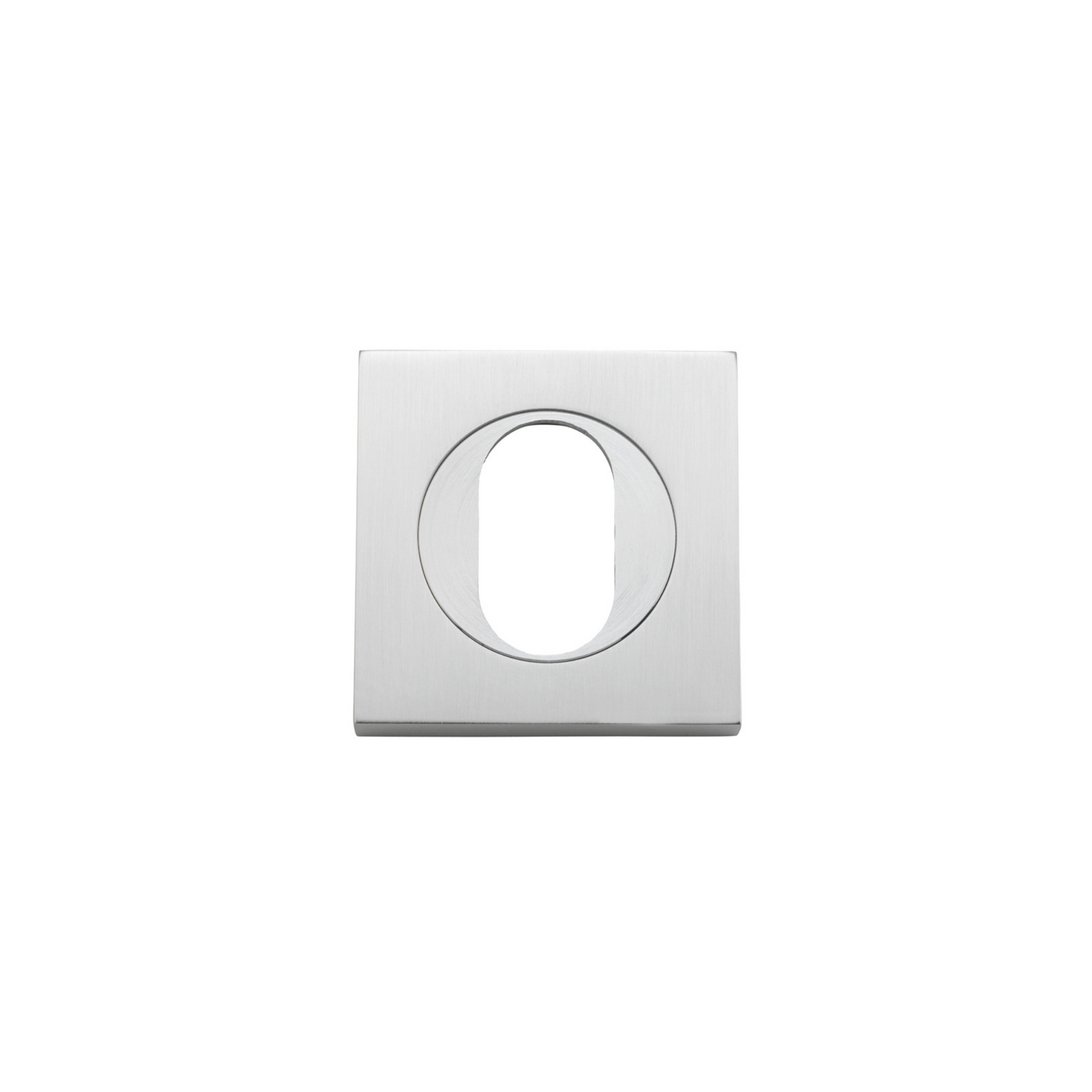 Escutcheon Pair Oval Square Brushed Chrome